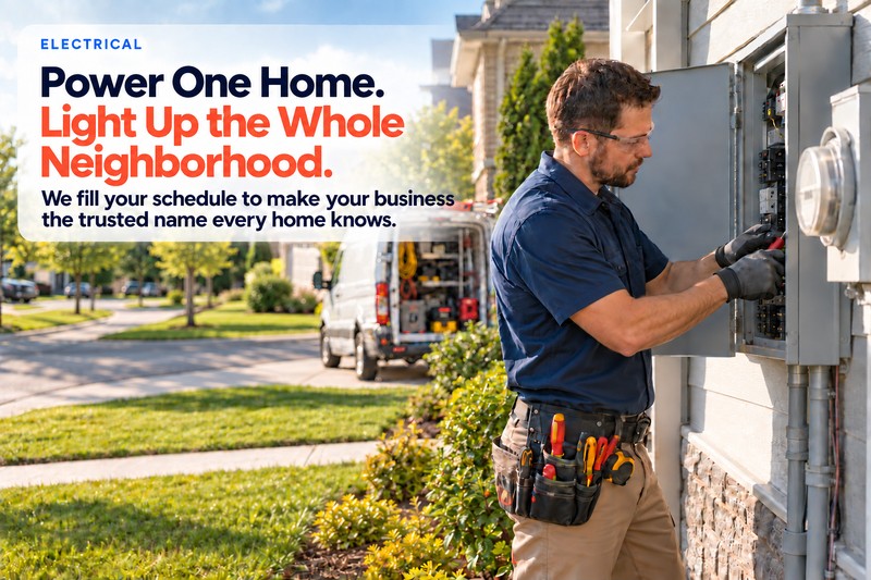 An electrician working in a panel on the side of a house